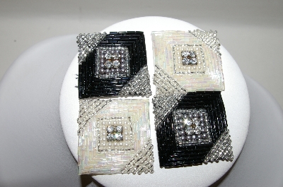 +MBA #89-129  "Set Of 4 Sew On Bead, Faux Pearl & Rhinestone Appliques
