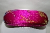 +Dark Pink Silk Embroidered Dragnofly Hard Eye Glass Case