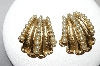 +MBA #87-287  Napier Large Goldtone Glass Pearl Clip On Earrings