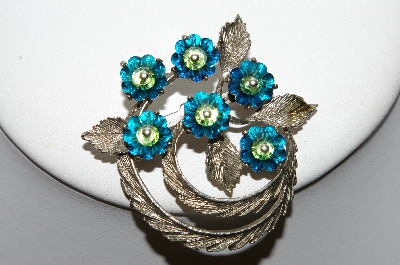 +MBA #87-181   Vintage Silver Tone Floral Brooch