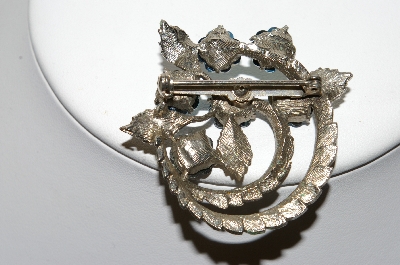 +MBA #87-181   Vintage Silver Tone Floral Brooch