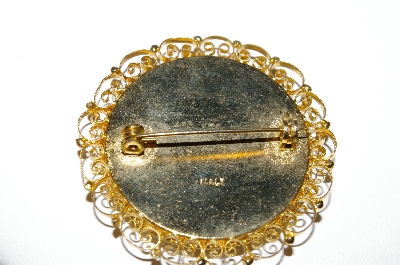 +MBA #87-335  Vintage Italian Made Glass Mosaic Pin