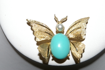 +MBA #87-341   BSK Vintage Goldtone Butterfly Pin