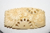 +MBA #90-010  Vintage Hand Carved Ivory Floral Pin
