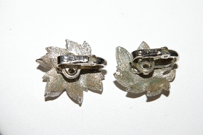 +MBA #87-284  "Tafari Brushed Silver Palm Leaf Earrings