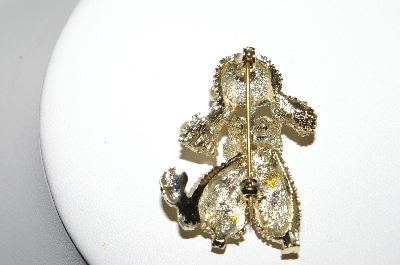 +MBA #87-291   Vintage Goldtone Faux Pearl Poodle Pin