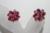 +MBA #90-138   Coro Silvertone Pink Rhinestone Clip On Earrings