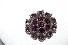 +MBA #87-344   Vintage Silvertone Purple & Lavender Rhinestone Pin