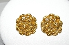 +MBA #88-488   Monet  Weave Look Gold Tone Pierced Earrings