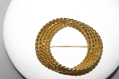 +MBA #88-254  Monet Rope Look Gold Tone Brooch