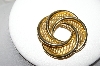 +MBA #88-133  Vintage Large Gold Tone Mesh & Swirl Look Brooch