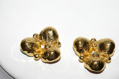 +MBA #88-006   Tafari Gold Tone Multi Colored Crystal Rhinestone Pierced Earrings