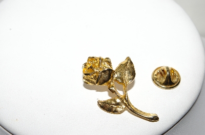 +MBA #89-095  Gold Plated Small Rose Pin