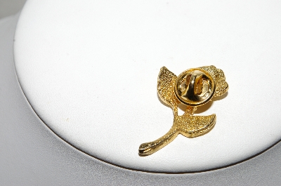 +MBA #89-095  Gold Plated Small Rose Pin