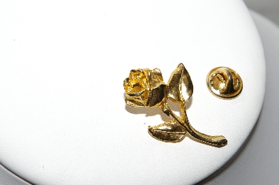 +MBA #89-095  Gold Plated Small Rose Pin