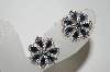 +MBA #89-164  "Tafari Silver Tone Blue Rhinestone Clip On Earrings