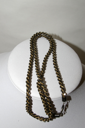 +MBA #88-123  Vintage Gun Metal Grey & Gold Plated Chain Necklace
