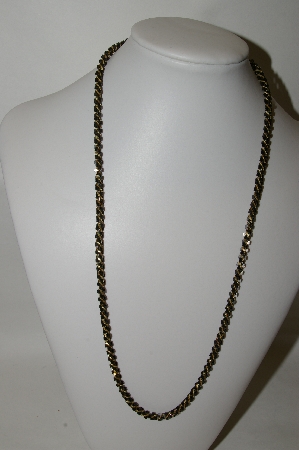 +MBA #88-123  Vintage Gun Metal Grey & Gold Plated Chain Necklace