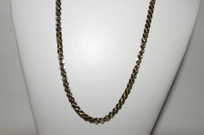 +MBA #88-123  Vintage Gun Metal Grey & Gold Plated Chain Necklace