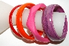 +MBA #88-010   Set Of 4 Multi Colored Lucite Bangle Bracelets