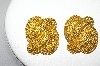 +MBA #88-030   Fancy  Weave Look Gold Plated Clip On Earrings
