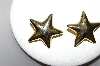 +MBA #88-419  "Signed "AK" Gold Plated Star Clip On Earrings