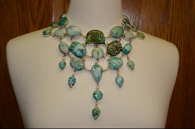 +  " Greenish Blue Turquoise Drop Necklace