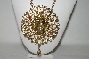 +MBA #87-127   Very Large Gold Plated "Lion Medallion" Necklace With Attached Chain