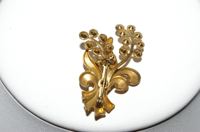 +MBA #87-080  Gold Plated Purple & Crystal Rhinestone Pin