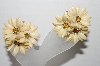 +MBA #92-040 "Vintage Cream Colored Plastic Flower Clip On Earrings"