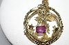 +MBA #97-007 "Vintage Goldtone Febuary Angel Large Pendant With 20" Chain"