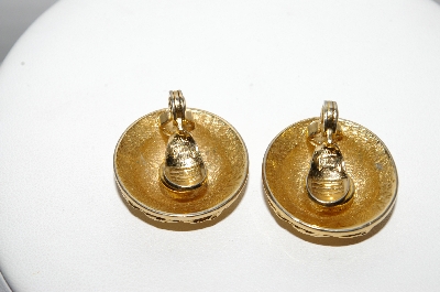 +MBA #97-035 "Monet Goldtone Round Clip On Earrings"