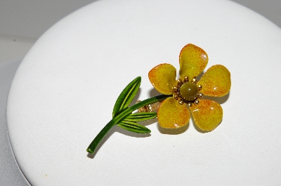 +MBA #97-044 "Vintage Metal Hand Enameled Flower Pin"