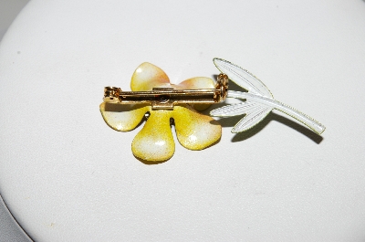 +MBA #97-044 "Vintage Metal Hand Enameled Flower Pin"