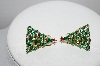 +MBA #97-002 "Vintage Goldtone Enameled Christmas Tree Clip On Earrings"