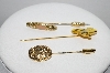 +MBA #97-026  "Set Of 3 Goldtone Vintage Stick Pins"