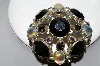 +MBA #96-288 "Vintage Silvertone Multi  Colored Glass & Acrylic Stone Large Brooch"