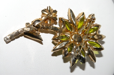 +MBA #96-058 "Vintage Goldtone Rhinestone Flower Brooch"