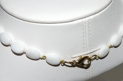 +MBA #96-061 "White Milk Glass Bead Necklace"