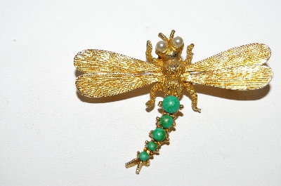 +MBA #96-143 "Vintage Goldtone Dragonfly Pin"