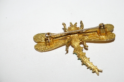 +MBA #96-143 "Vintage Goldtone Dragonfly Pin"