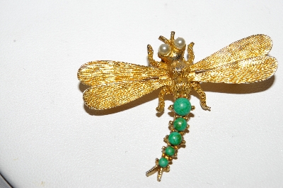 +MBA #96-143 "Vintage Goldtone Dragonfly Pin"