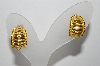 +MBA #96-041 "Vintage Goldtone Chubby 1/2 Hoop Pierced Earrings"