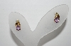 +MBA #96-022 "Vintage Gold Plated Amethyst Pierced Earrings
