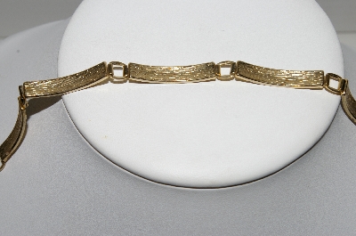 +MBA #96-047  " Spanish Damascene 24K Gold Plate & Black Enamel  Inlay Bracelet" 