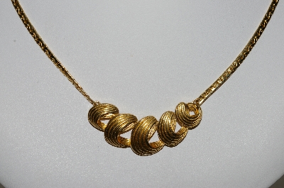 +MBA #96-078  "Vintage Gold Plated Swirl Necklace"