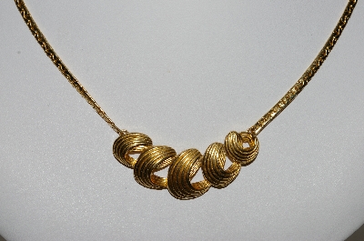 +MBA #96-078  "Vintage Gold Plated Swirl Necklace"
