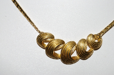 +MBA #96-078  "Vintage Gold Plated Swirl Necklace"
