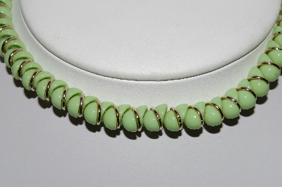 +MBA #96-126  "Made In Germany Green Glass Necklace"