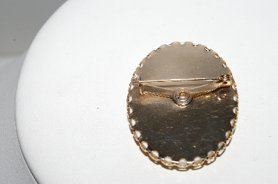 +MBA #96-049 "Vintage Goldtone Acrylic Victorian Style Pin"